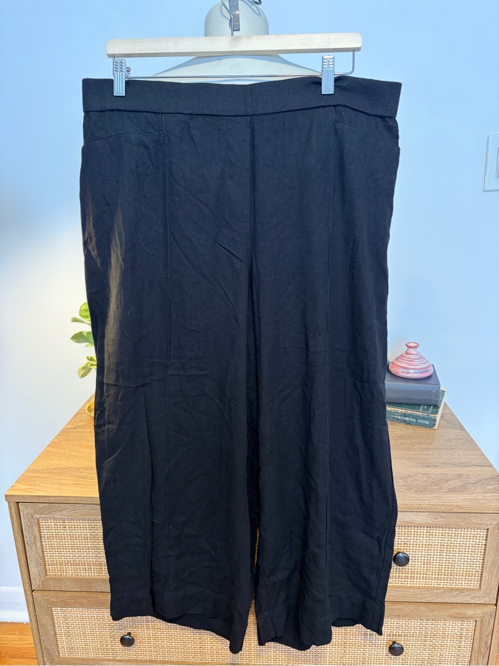 Penningtons Black Linen Blend Wide Leg Pants 18